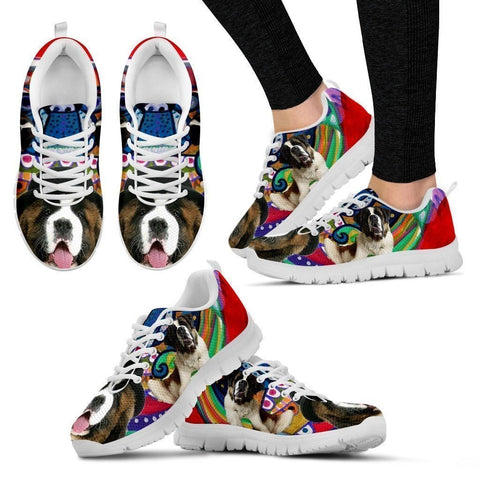 Saint Bernard Dog Print Running Shoe For Women- Free Shipping-Paww-Printz-Merchandise