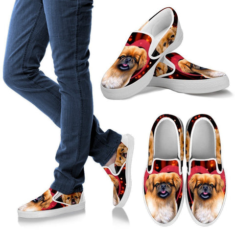 Valentine's Day Special-Pekingese Dog Print Slip Ons Shoes For Women-Free Shipping-Paww-Printz-Merchandise