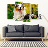 Australian Shepherd Dog Print New 5 Piece Framed Canvas- Free Shipping-Paww-Printz-Merchandise