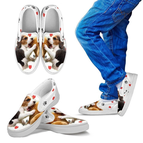 Beagle Print-Slip Ons For Kids-Express Shipping-Paww-Printz-Merchandise
