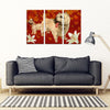 Cairn Terrier With White Lily Print-5 Piece Framed Canvas- Free Shipping-Paww-Printz-Merchandise