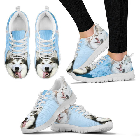 Alaskan Malamute Print Sneakers For Women- Free Shipping-Paww-Printz-Merchandise