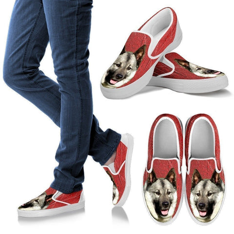 Norwegian Elkhound Dog Print Slip Ons For Women-Express Shipping-Paww-Printz-Merchandise