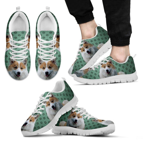 Icelandic Sheepdog Print (White/Black) Running Shoes For Men-Express Shipping-Paww-Printz-Merchandise