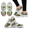 Basset Hound On Green-Women's Running Shoes-Free Shipping-Paww-Printz-Merchandise