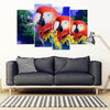 Scarlet Macaw Parrot Print 5 Piece Framed Canvas- Free Shipping-Paww-Printz-Merchandise