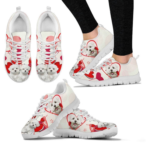 Valentine's Day Special Maltese Dog 2Print Running Shoes For Women- Free Shipping-Paww-Printz-Merchandise