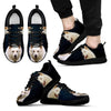 White Shepherd Print Sneakers For Men (White/Black)- Express Shipping-Paww-Printz-Merchandise