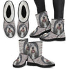 Bearded Collie Print Faux Fur Boots For Women-Free Shipping-Paww-Printz-Merchandise