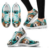 Beagle Dog On Deep Skyblue Print Running Shoes For Women- Free Shipping-Paww-Printz-Merchandise