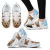 Yorkshire Blue White Print Sneakers For Women-Free Shipping-Paww-Printz-Merchandise