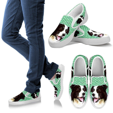 Border Collie Print Slip Ons For Women-Express Shipping-Paww-Printz-Merchandise