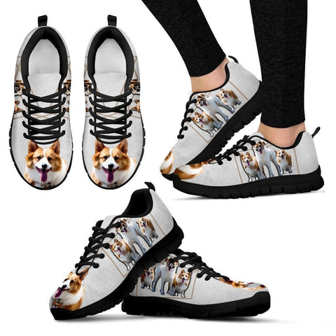Customized Dog Print (Black) Sneakers For Womenn design by Siam Lie Liau-Free Shipping-Paww-Printz-Merchandise