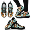 Corgi Dog Print-(Black/White) Running Shoes For Women-Express Shipping-Designed By Christina Jensen-Paww-Printz-Merchandise