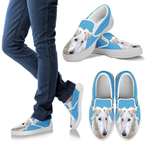 Borzoi Dog Print Slip Ons For Women-Express Shipping-Paww-Printz-Merchandise