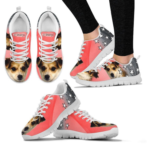 Customized Dog On Pink Print Running Shoes For Women- Design By Sandy Hunter-Express Shipping-Paww-Printz-Merchandise