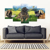 Leonberger With Butterfly Print-5 Piece Framed Canvas- Free Shipping-Paww-Printz-Merchandise