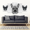French Bulldog Print 5 Piece Framed Canvas- Free Shipping-Paww-Printz-Merchandise