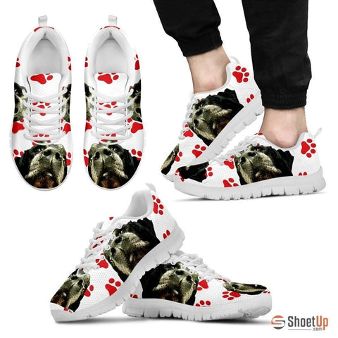 Customized Red Paws Dog Print (Black/White) Running Shoes For Men-Free Shipping Limited Edition-Paww-Printz-Merchandise