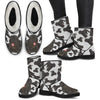 Bouvier des Flandres Print Faux Fur Boots For Women-Free Shipping-Paww-Printz-Merchandise