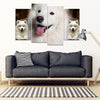 Samoyed Dog Print- Piece Framed Canvas- Free Shipping-Paww-Printz-Merchandise