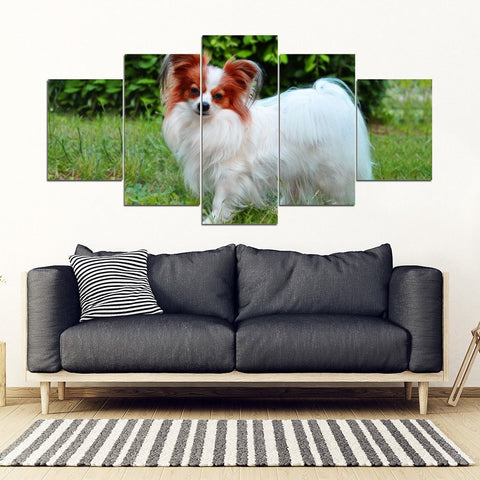 Papillon Dog Print New 5 Piece Framed Canvas- Free Shipping-Paww-Printz-Merchandise