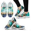 Pug Dog On Deep Skyblue Print Running Shoes For Women- Free Shipping-Paww-Printz-Merchandise
