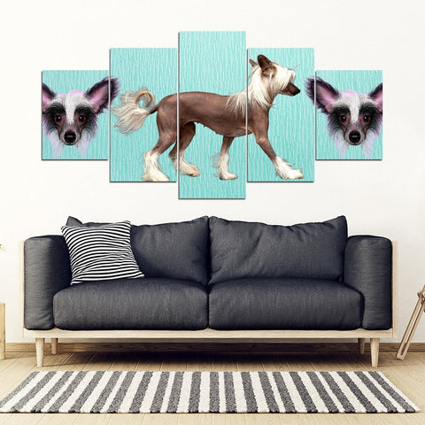 Chinese Crested Dog Print 5 Piece Framed Canvas- Free Shipping-Paww-Printz-Merchandise