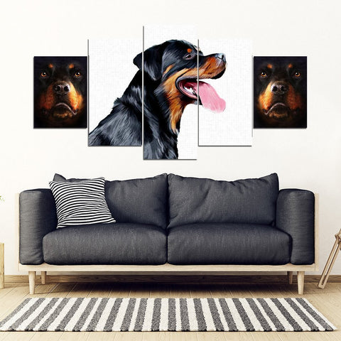 Rottweiler 5 Piece Framed Canvas- Free Shipping-Paww-Printz-Merchandise