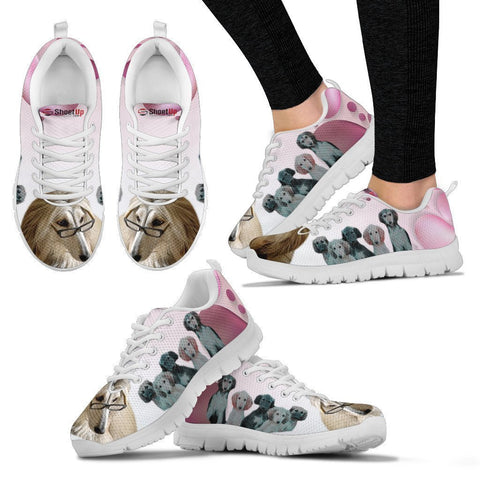 Afghan Hound Pink White Print Running Shoes For Women-Free Shipping-Paww-Printz-Merchandise