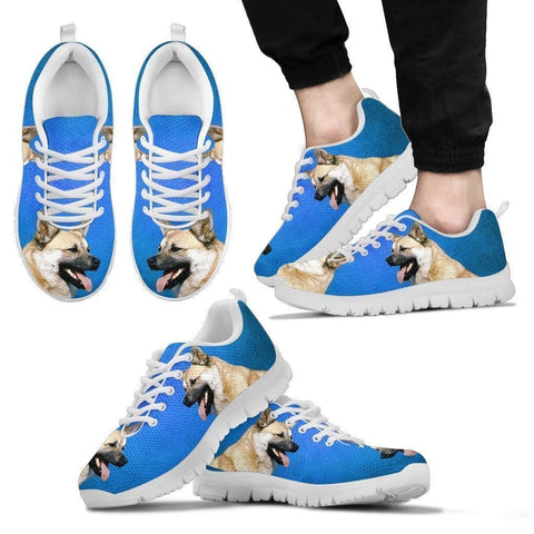 Norwegian Buhunds Dog Print (Black/White) Running Shoes For Men-Limited Edition-Express Shipping-Paww-Printz-Merchandise