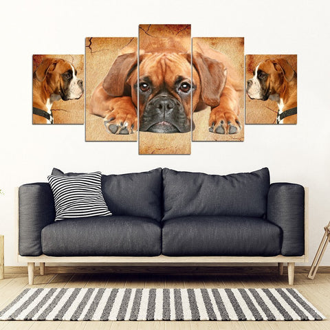 Boxer Dog Print- Piece Framed Canvas- Free Shipping-Paww-Printz-Merchandise