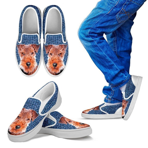 Welsh Terrier Dog Print Slip Ons For Kids-Express Shipping-Paww-Printz-Merchandise
