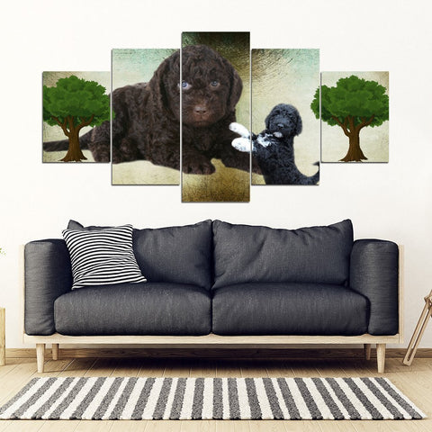 Barbet Dog Print-5 Piece Framed Canvas- Free Shipping-Paww-Printz-Merchandise