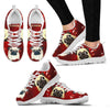 Pug On Red-Women's Running Shoes-Free Shipping-Paww-Printz-Merchandise