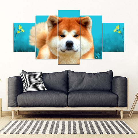 Akita Dog Print 5 Piece Framed Canvas- Free Shipping-Paww-Printz-Merchandise