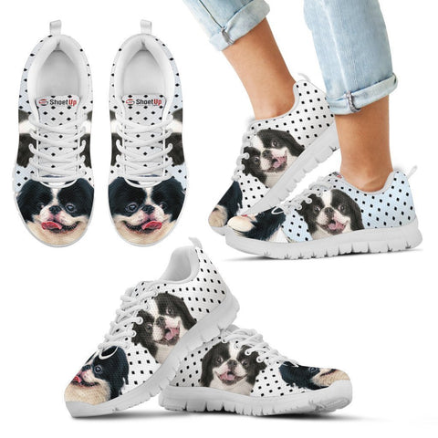 Japanese Chin Black Dots Print Running Shoes For Kids-Free Shipping-Paww-Printz-Merchandise