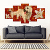 Cairn Terrier With White Lily Print-5 Piece Framed Canvas- Free Shipping-Paww-Printz-Merchandise
