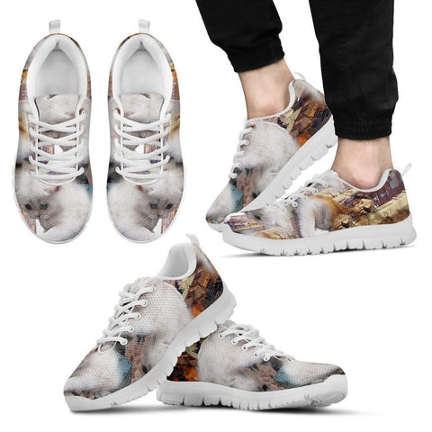 White Cat Print Running Shoes (Men And Women)- Free Shipping-Paww-Printz-Merchandise