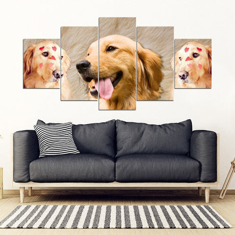Golden Retriever Print- Piece Framed Canvas- Free Shipping-Paww-Printz-Merchandise