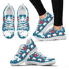 Large White pig Print Christmas Running Shoes For Women-Free Shipping-Paww-Printz-Merchandise