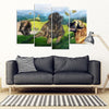 Leonberger With Butterfly Print-5 Piece Framed Canvas- Free Shipping-Paww-Printz-Merchandise