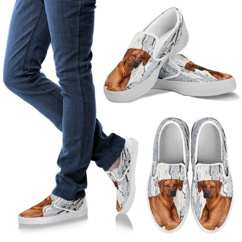 Rhodesian Ridgeback Dog Print Slip Ons For Women-Express Shipping-Paww-Printz-Merchandise