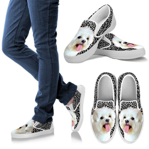 Maltese Print-Slip Ons For Women-Express Shipping-Paww-Printz-Merchandise