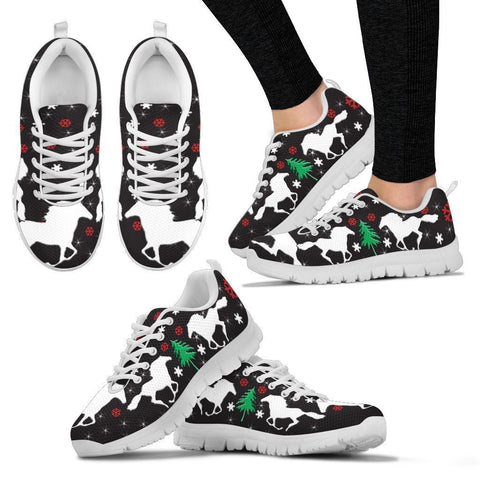 Thoroughbred Horse Print Christmas Running Shoes For Women-Free Shipping-Paww-Printz-Merchandise