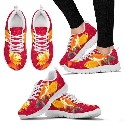 Valentine's Day Special-Goldfish On Red Print Running Shoes For Women-Free Shipping-Paww-Printz-Merchandise