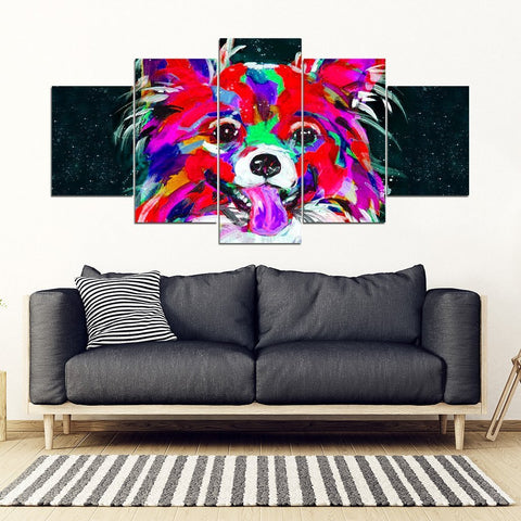 Papillon Dog Art Print 5 Piece Framed Canvas- Free Shipping-Paww-Printz-Merchandise