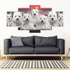 West Highland White Terrier (Westie) With Family Print-5 Piece Framed Canvas- Free Shipping-Paww-Printz-Merchandise