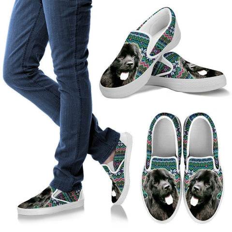 Newfoundland Dog Print Slip Ons For Women-Express Shipping-Paww-Printz-Merchandise