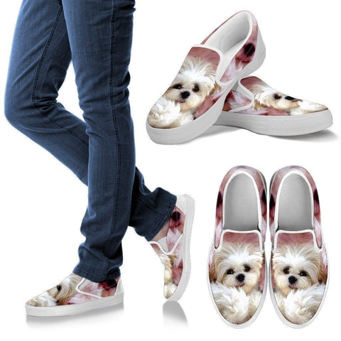 Shih Tzu Print Slip Ons For Women- Express Shipping-Paww-Printz-Merchandise
